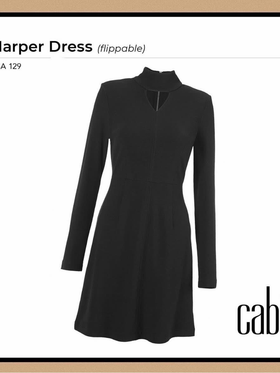 Cabi Harper Long-Sleeve Black Dress